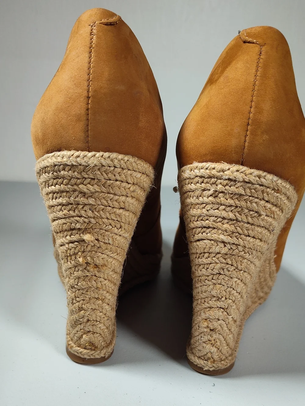 Schutz Ciara brown suede‎ high heel espadrille wedges 9